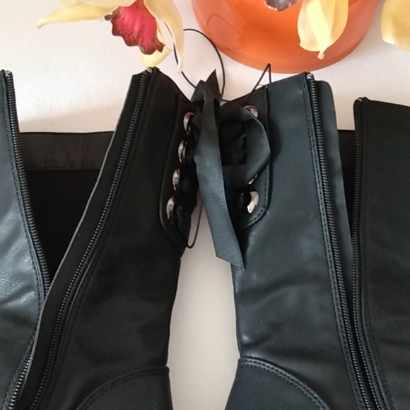 JESSICA CARLYLE GIRLS AMALI BLACK MOTO BOOTS SIZE 1 NWOT - Picture 12 of 16